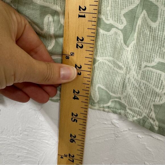 Prana Green Floral Print Blouse Womens Large Boho Long Sleeve Casual Beachy - Picture 8 of 11